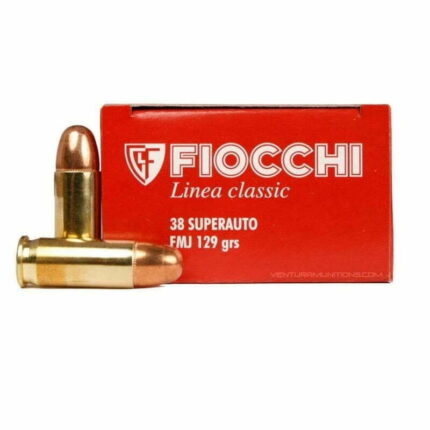 Munição Fiocchi 38 SUPER AUTO FMJ 129gr – Cx 50