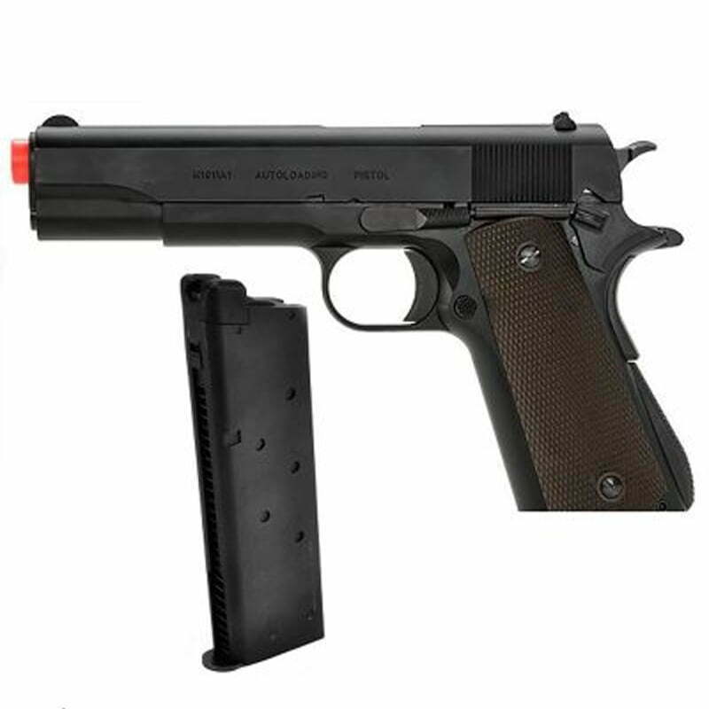 Pistola KWA M1911 A1 GBB Full Metal Preta + Magazine KWA 1911 A1 GBB 21 bbs Preta