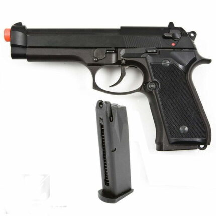 Pistola KWA M9 PTP GBB Full Metal Preta + Magazine KWA M9 GBB 24 bbs Preta