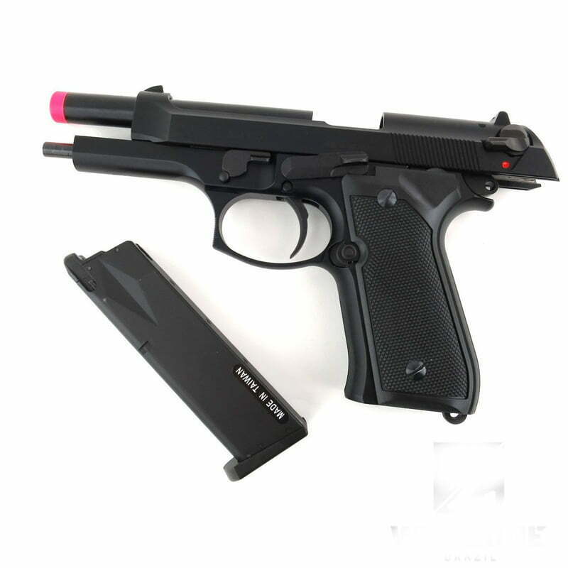Pistola KWA M9 PTP GBB Full Metal Preta + Magazine KWA M9 GBB 24 bbs Preta 2