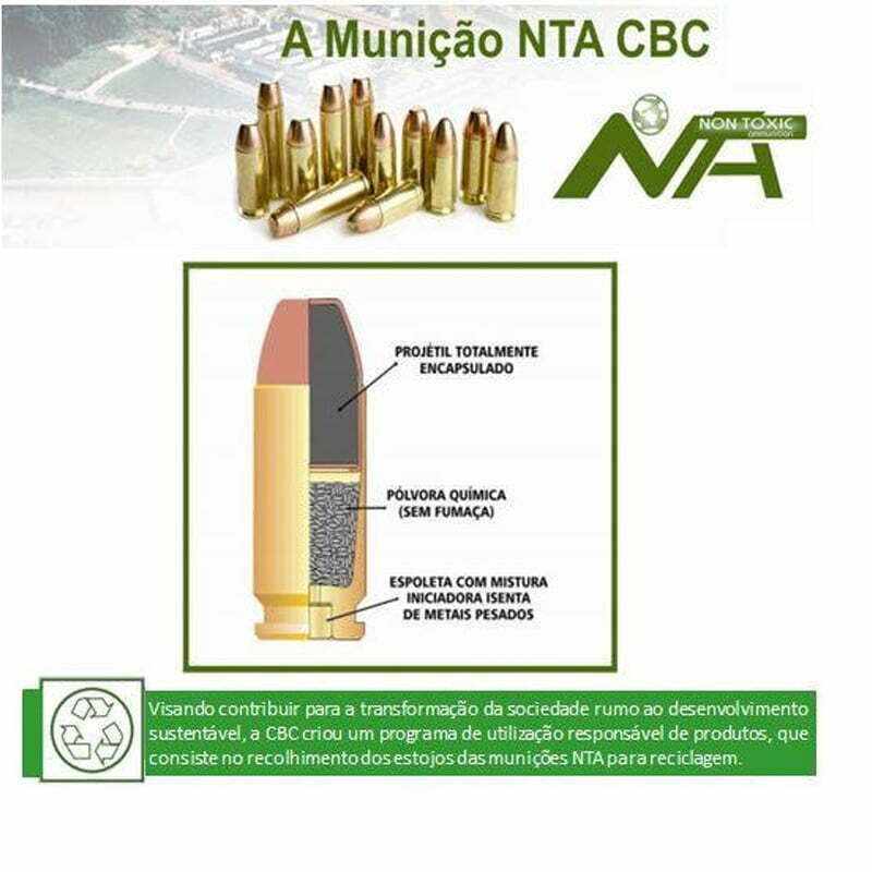 Munição CBC 9MMLUGER EOOG 124GR NTA CXT C 3
